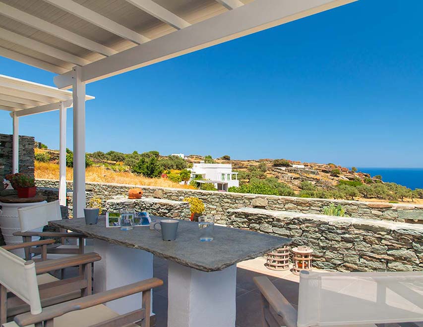 White House Sifnos - Grande véranda avec vue sur la mer